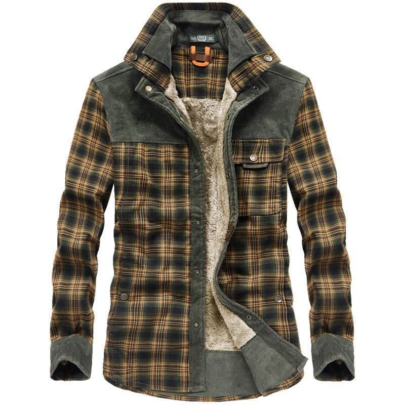 Men's Cozy Flannel Jacket with Teddy Lining Mune Fashion