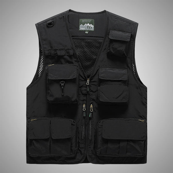 Men's Multi-Functional Utility Vest with Multiple Pockets and Mesh Lining Mune Fashion