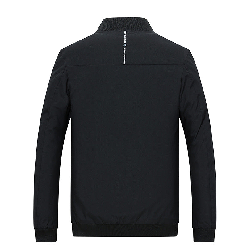 Men's lightweight water-repellent bomber jacket with elastic ribbed cuffs, concealed zipper, and practical zippered pockets Mune Fashion