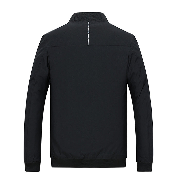 Men's lightweight water-repellent bomber jacket with elastic ribbed cuffs, concealed zipper, and practical zippered pockets Mune Fashion