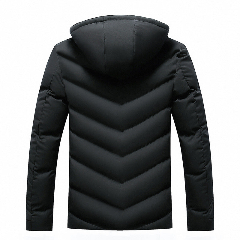 Men's padded jacket with teddy fur hood and chevron quilting Mune Fashion