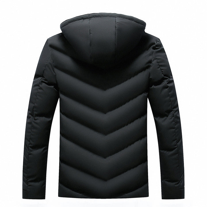 Men's padded jacket with teddy fur hood and chevron quilting Mune Fashion