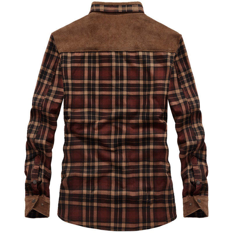 Men's Cozy Flannel Jacket with Teddy Lining Mune Fashion