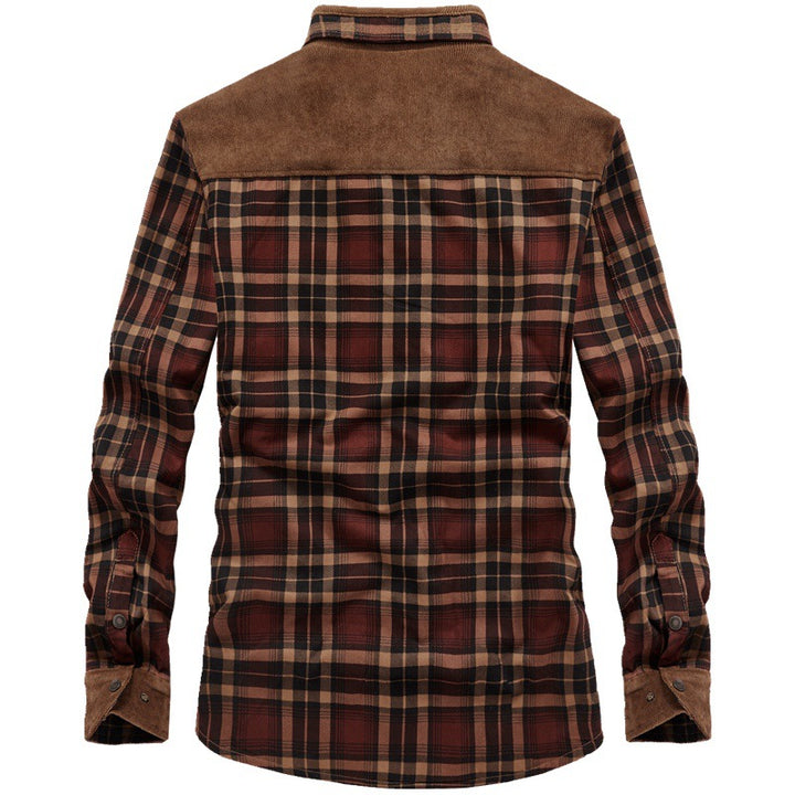 Men's Cozy Flannel Jacket with Teddy Lining Mune Fashion