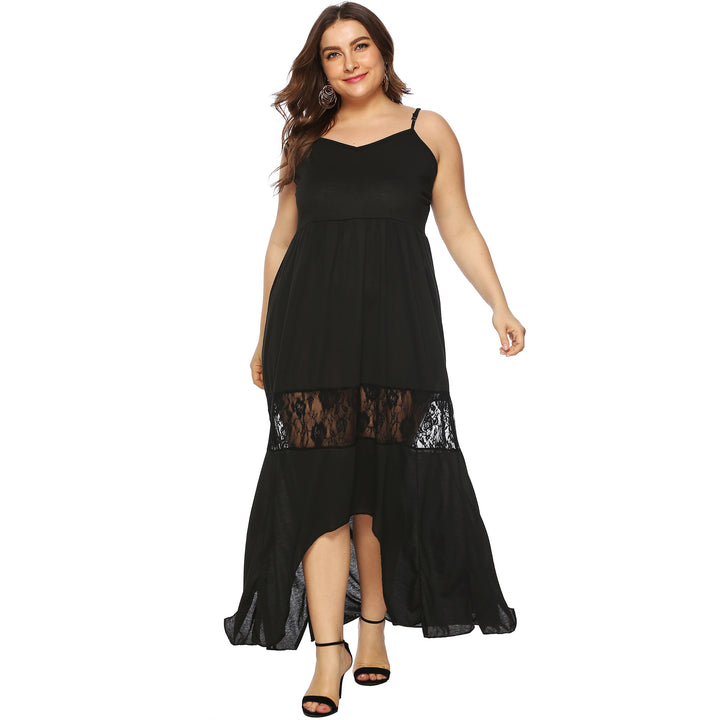 Women Maxi Dress with Lace Accents Mune Fashion