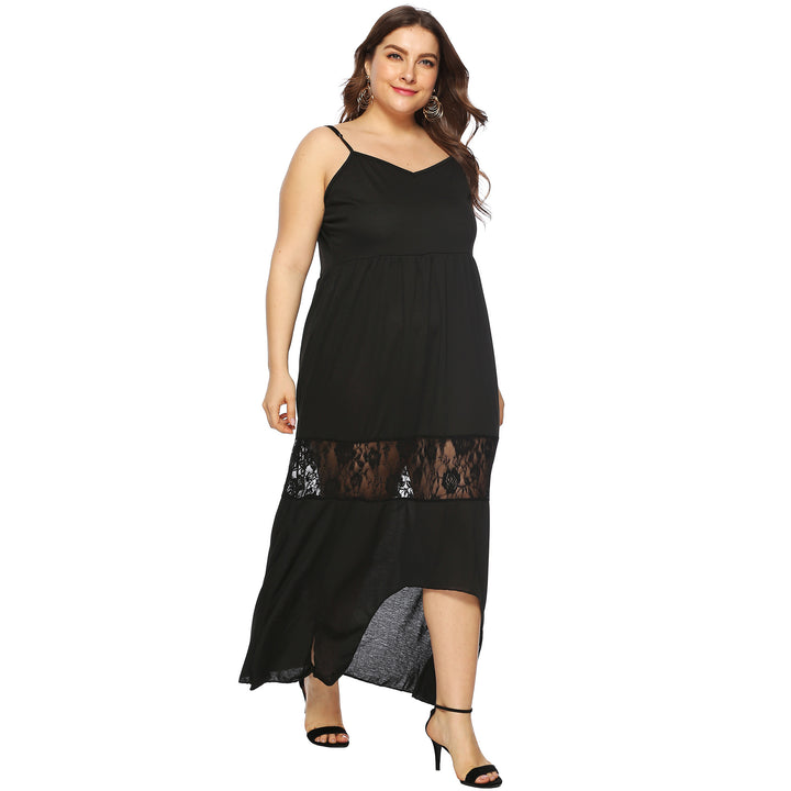Women Maxi Dress with Lace Accents Mune Fashion