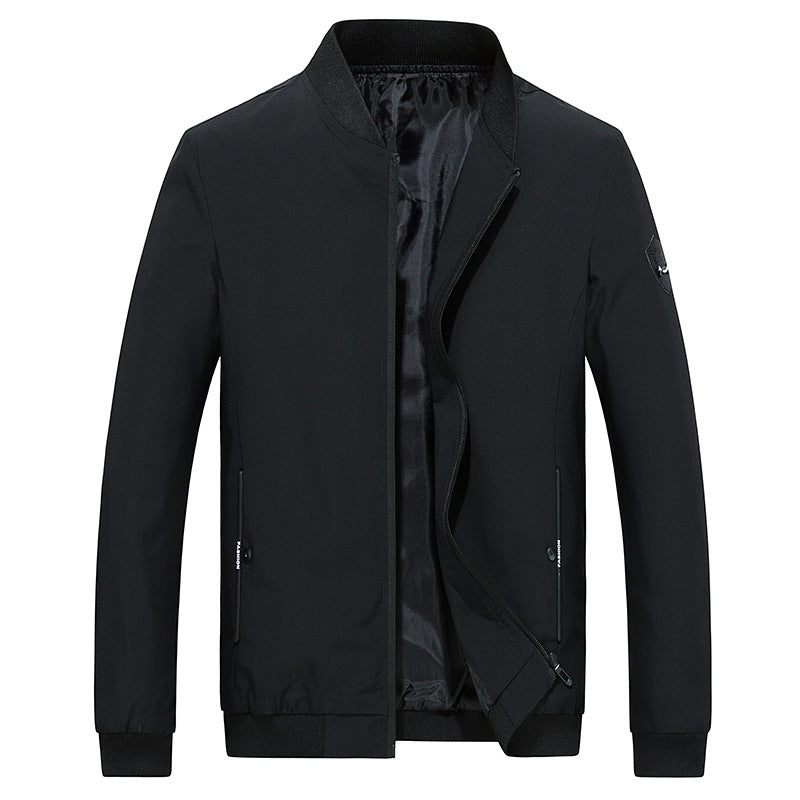 Men's lightweight water-repellent bomber jacket with elastic ribbed cuffs, concealed zipper, and practical zippered pockets Mune Fashion