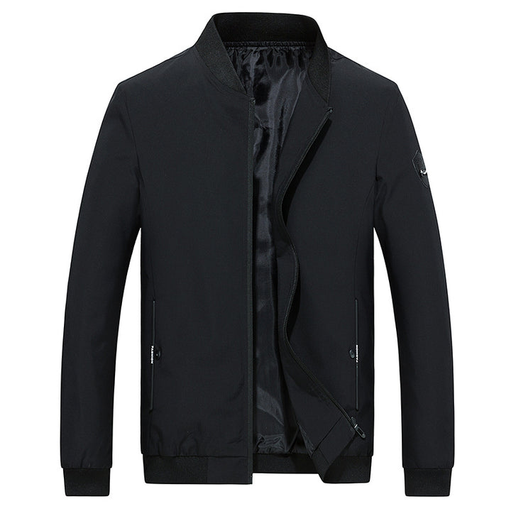 Men's lightweight water-repellent bomber jacket with elastic ribbed cuffs, concealed zipper, and practical zippered pockets Mune Fashion