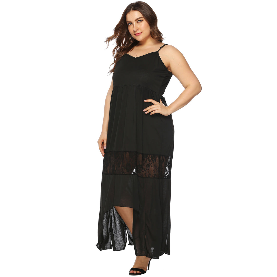 Women Maxi Dress with Lace Accents Mune Fashion
