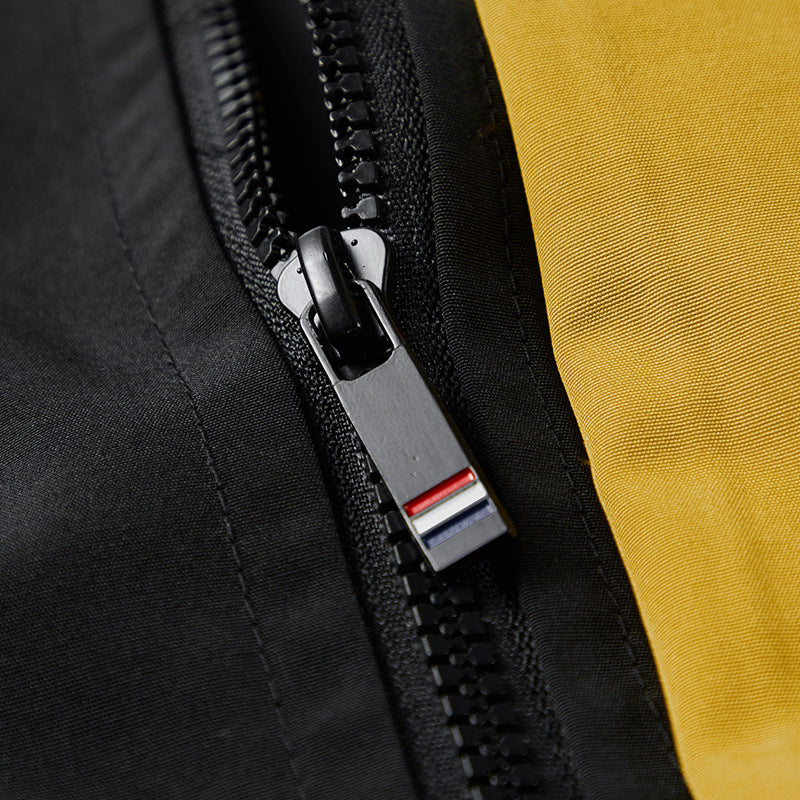 Men's Utility Hooded Shell Jacket with Multiple Pockets and Contrast Lined Hood Mune Fashion