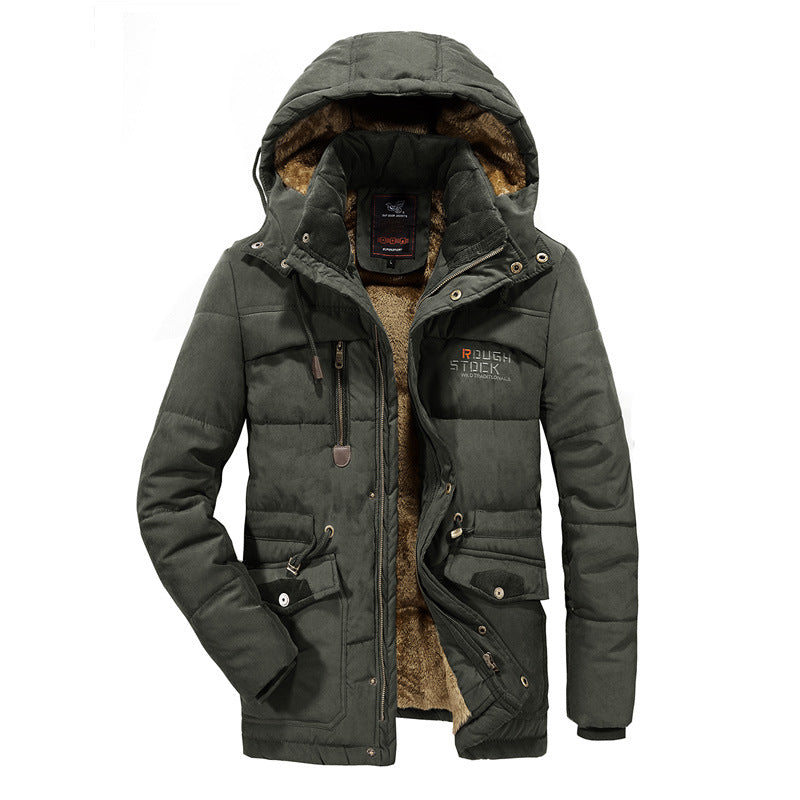 Men's padded parka with hood and teddy lining multi-pocket Mune Fashion