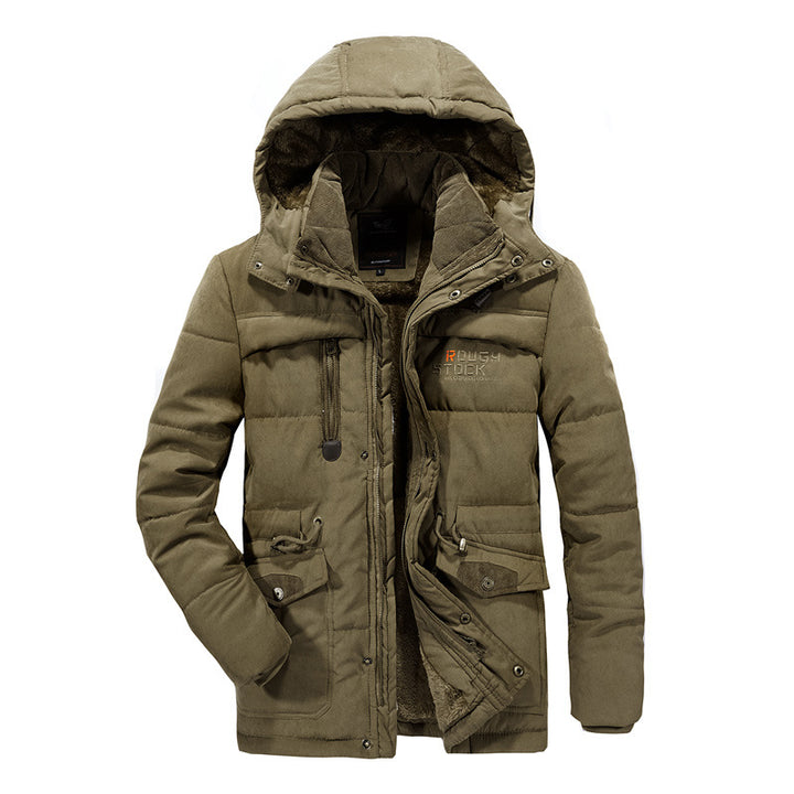Men's padded parka with hood and teddy lining multi-pocket Mune Fashion