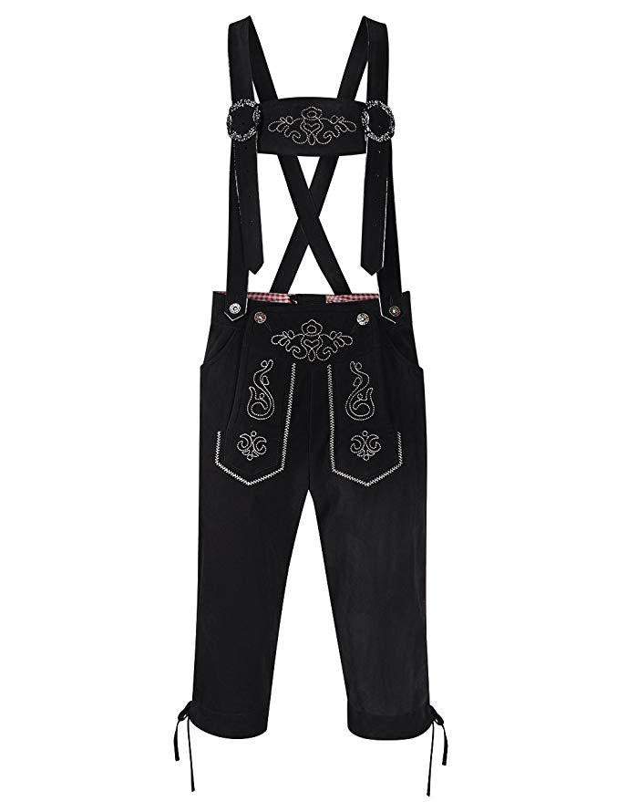 Women traditional Trachten overalls with embroidered pockets and adjustable straps Mune Fashion