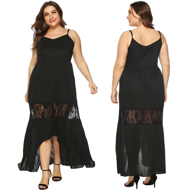 Women Maxi Dress with Lace Accents Mune Fashion