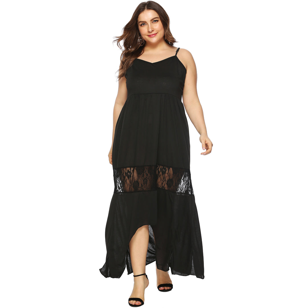 Women Maxi Dress with Lace Accents Mune Fashion