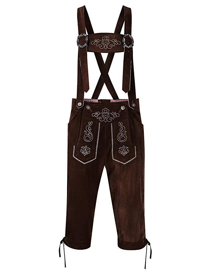 Women traditional Trachten overalls with embroidered pockets and adjustable straps Mune Fashion