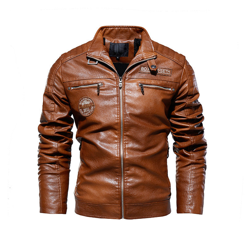 Men's leather jacket with multiple pockets Mune Fashion