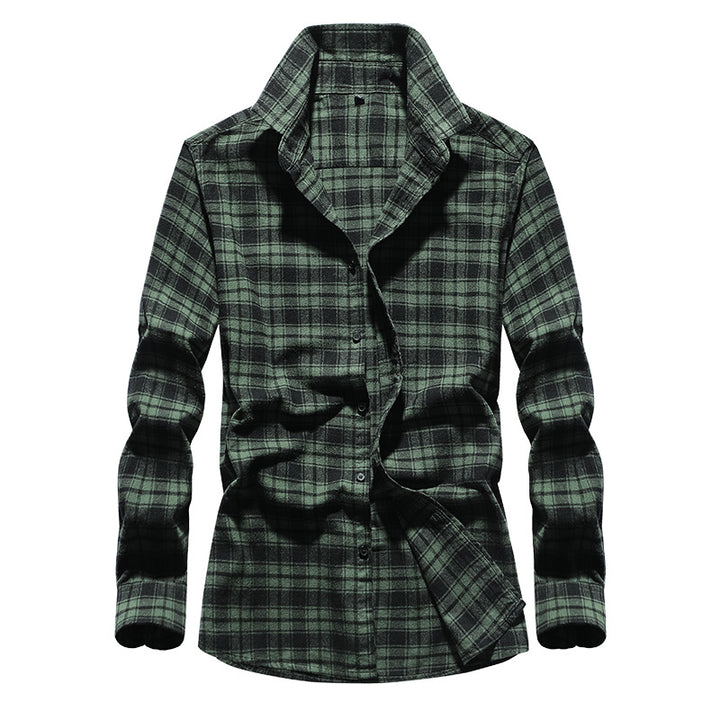 Men's checked flannel shirt with Kent collar and full button placket Mune Fashion