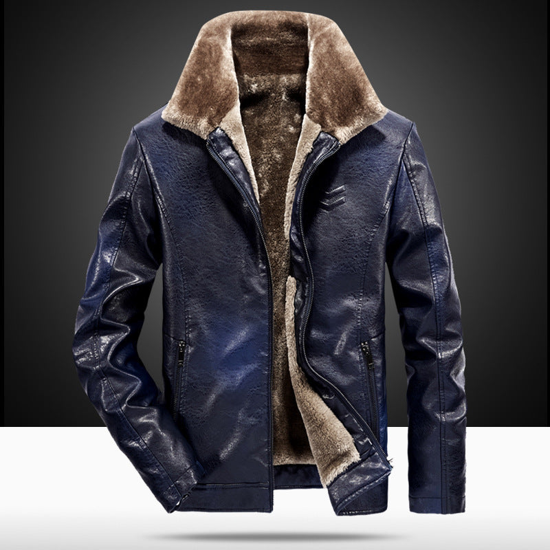Men's Elegant Leather Jacket Mune Fashion