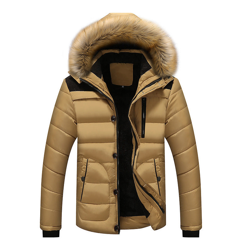 Men's Warm Winter Jacket with Removable Faux Fur Collar Mune Fashion