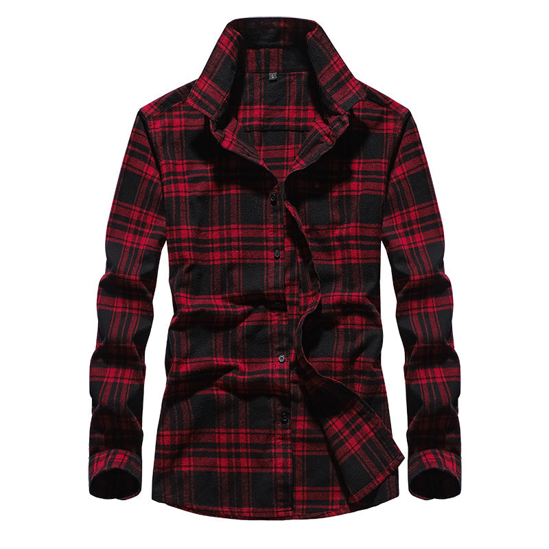 Men's checked flannel shirt with Kent collar and full button placket Mune Fashion