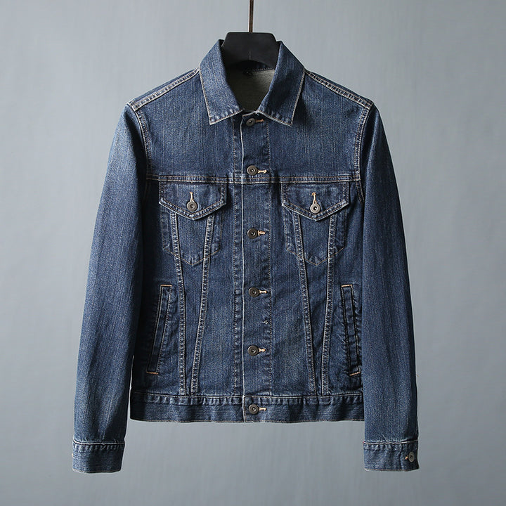 Men's slim-fitting denim jacket with chest pockets and adjustable cuffs Mune Fashion