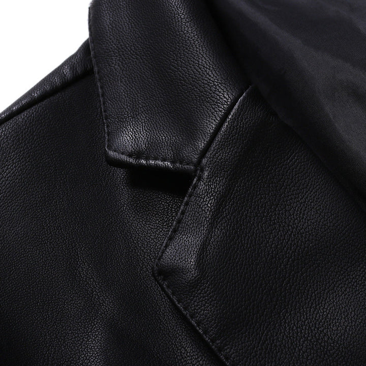 Men's Elegant Faux Leather Jacket with Modern Fit Mune