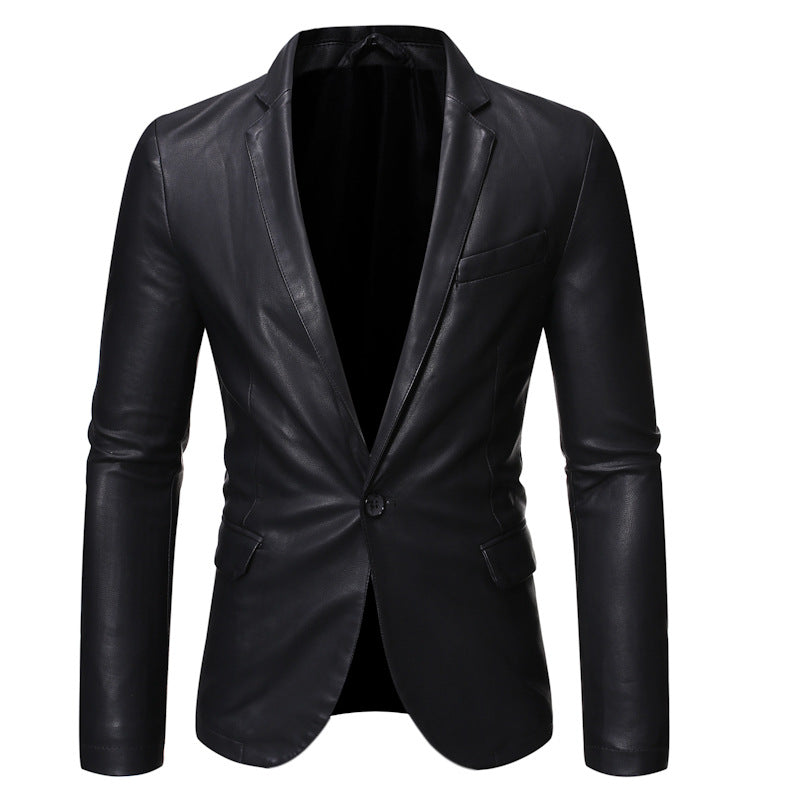 Men's Elegant Faux Leather Jacket with Modern Fit Mune
