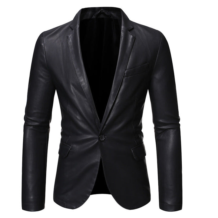 Men's Elegant Faux Leather Jacket with Modern Fit Mune