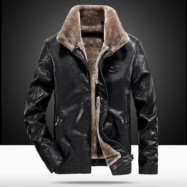 Men's Elegant Leather Jacket Mune Fashion