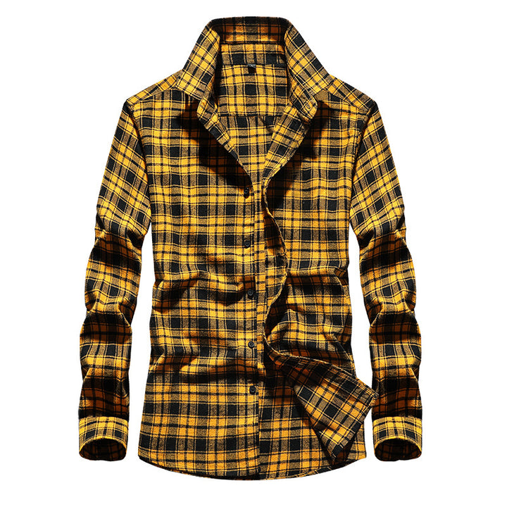 Men's checked flannel shirt with Kent collar and full button placket Mune Fashion