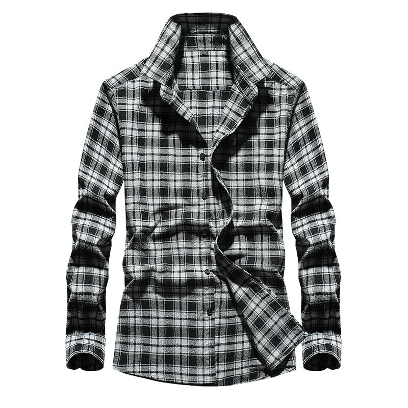 Men's checked flannel shirt with Kent collar and full button placket Mune Fashion