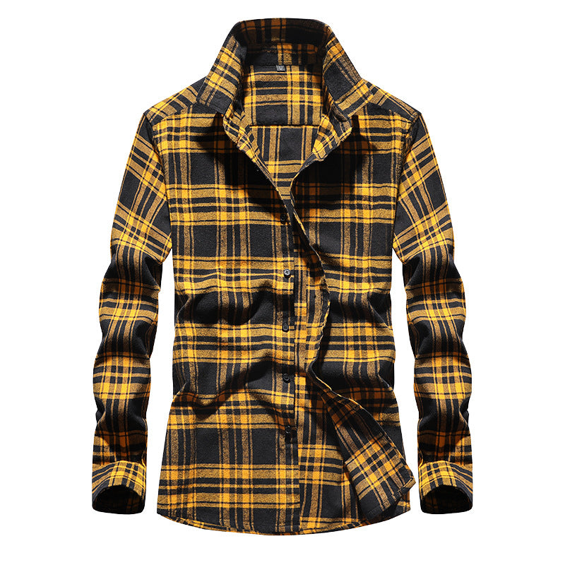 Men's checked flannel shirt with Kent collar and full button placket Mune Fashion