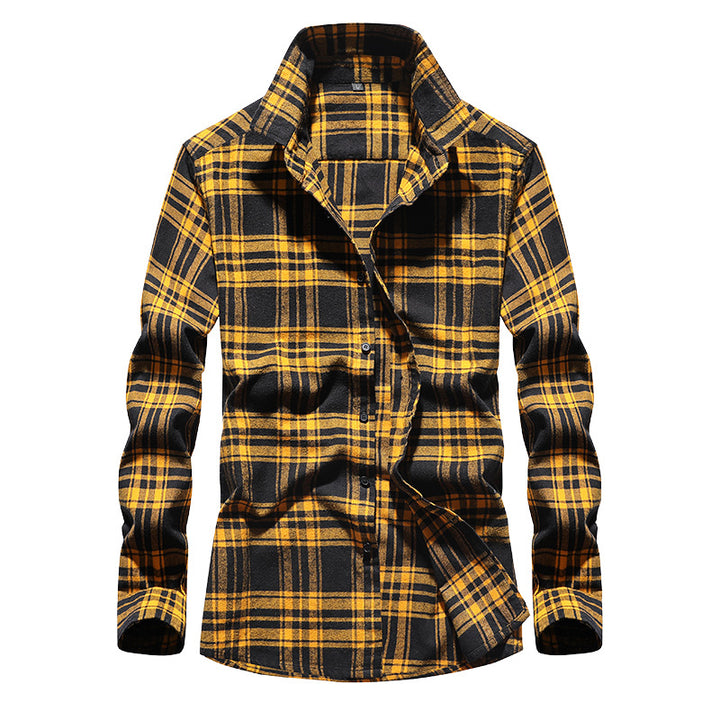 Men's checked flannel shirt with Kent collar and full button placket Mune Fashion