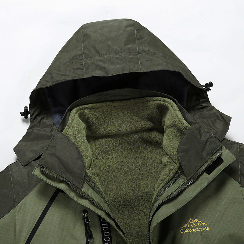 Unisex Waterproof Softshell Outdoor Jacket with Hood and Zipper Pockets Mune Fashion