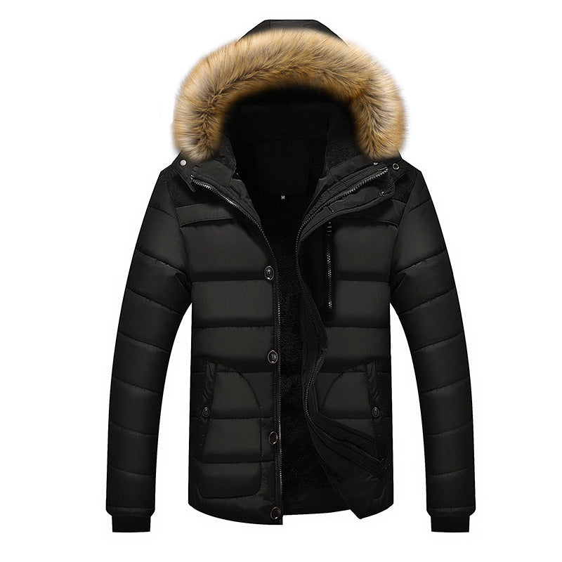 Men's Warm Winter Jacket with Removable Faux Fur Collar Mune Fashion