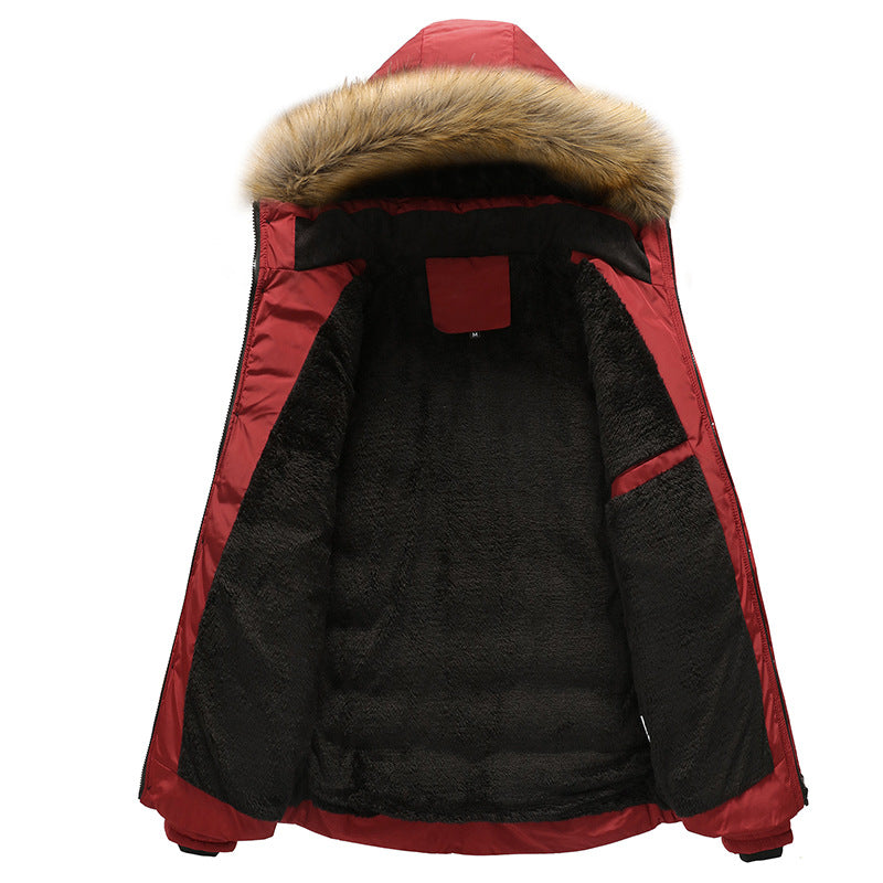 Men's Warm Winter Jacket with Removable Faux Fur Collar Mune Fashion
