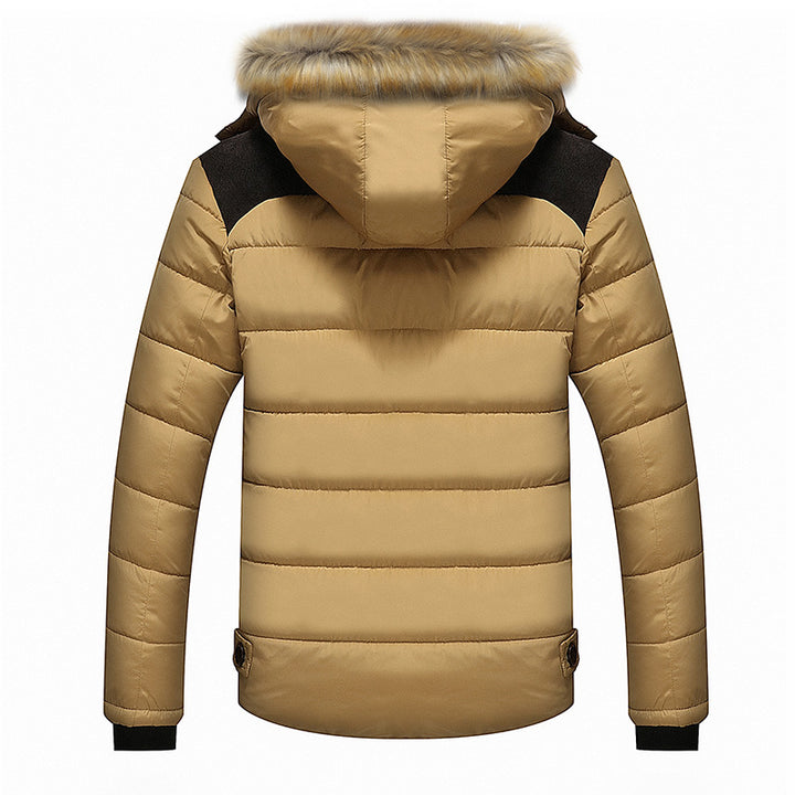 Men's Warm Winter Jacket with Removable Faux Fur Collar Mune Fashion