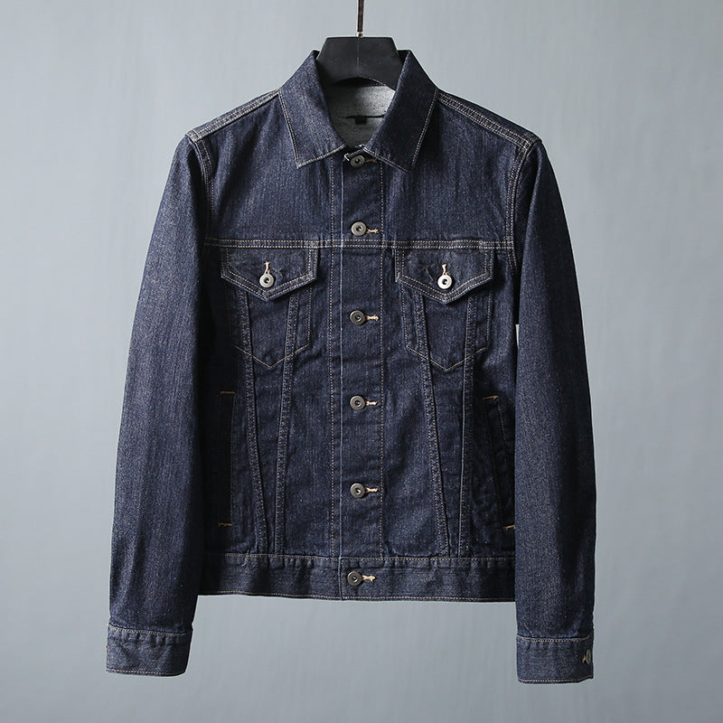 Men's slim-fitting denim jacket with chest pockets and adjustable cuffs Mune Fashion