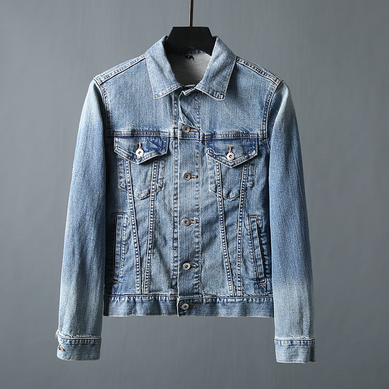 Men's slim-fitting denim jacket with chest pockets and adjustable cuffs Mune Fashion