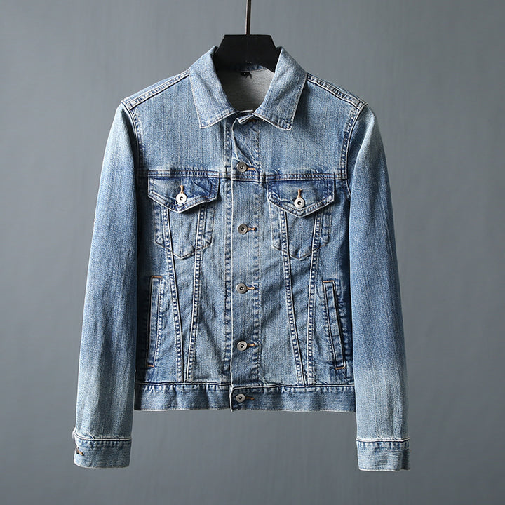 Men's slim-fitting denim jacket with chest pockets and adjustable cuffs Mune Fashion
