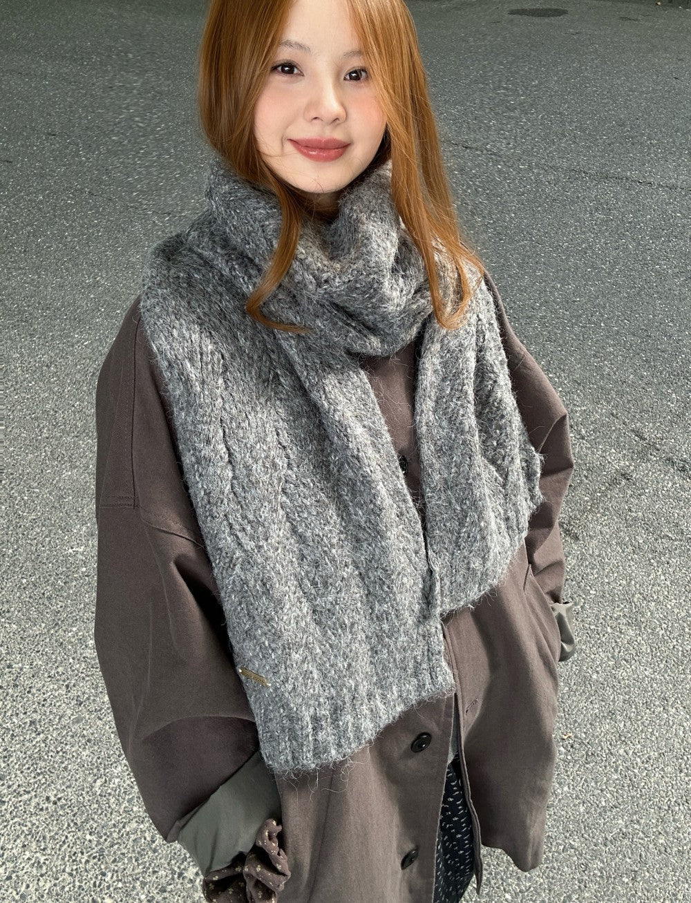 Knitted scarf made of alpaca wool