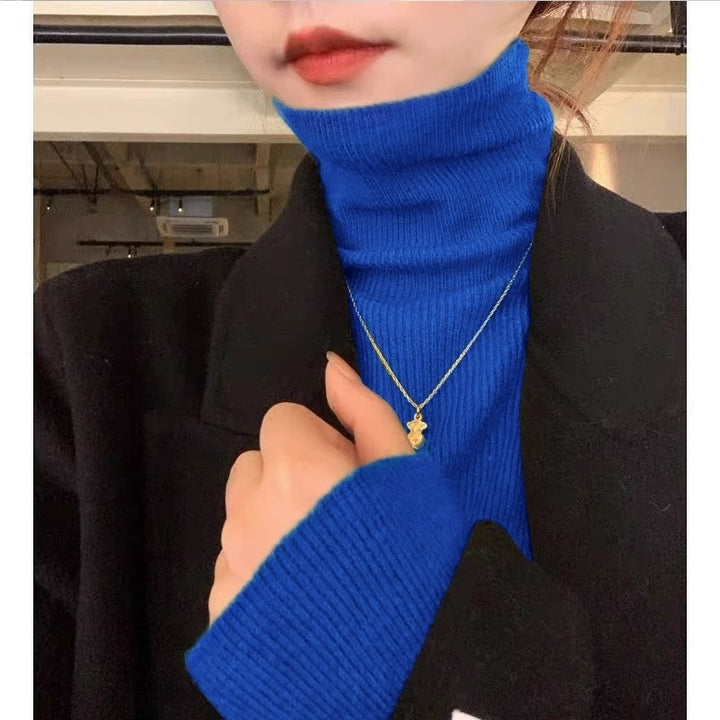 Women's turtleneck sweater, slim fit, long sleeve