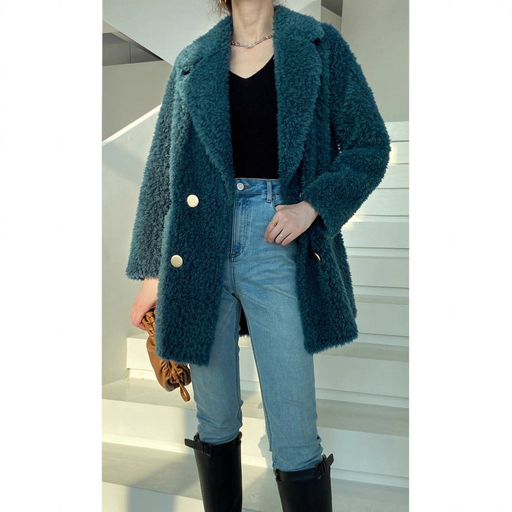 Mid-length sheepskin coat, various colors