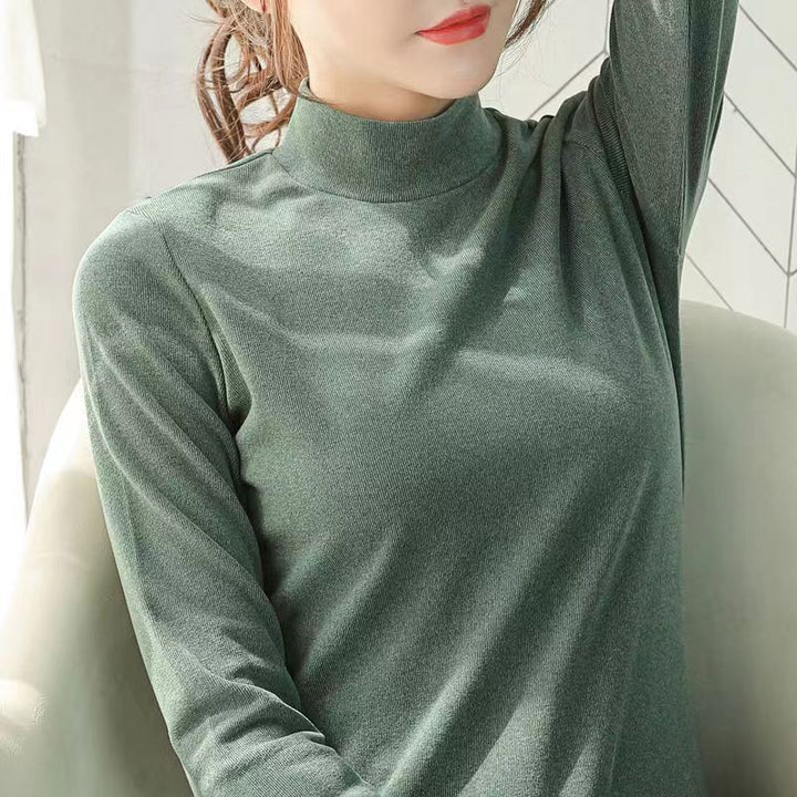 Padded women's long sleeve undershirt with turtleneck