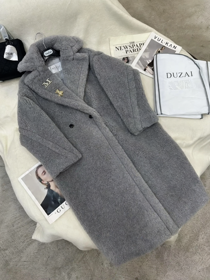 Loose Teddy coat, long, Winter, women's