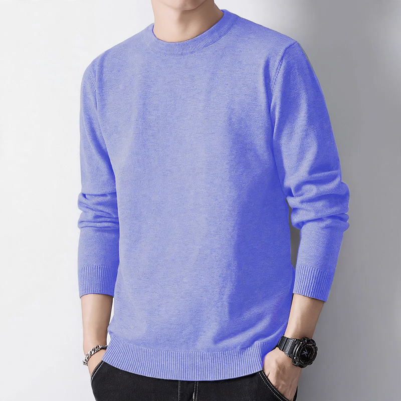 Men's sweater with crew neck and inner lining