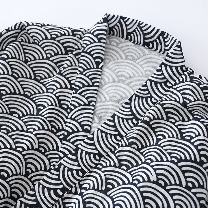Men's kimono-style house suit made of cotton gauze