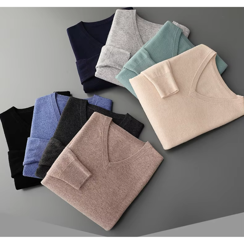 Mune | Cashmere Sweater Men V Neck Soft Cashmere Knit Material
