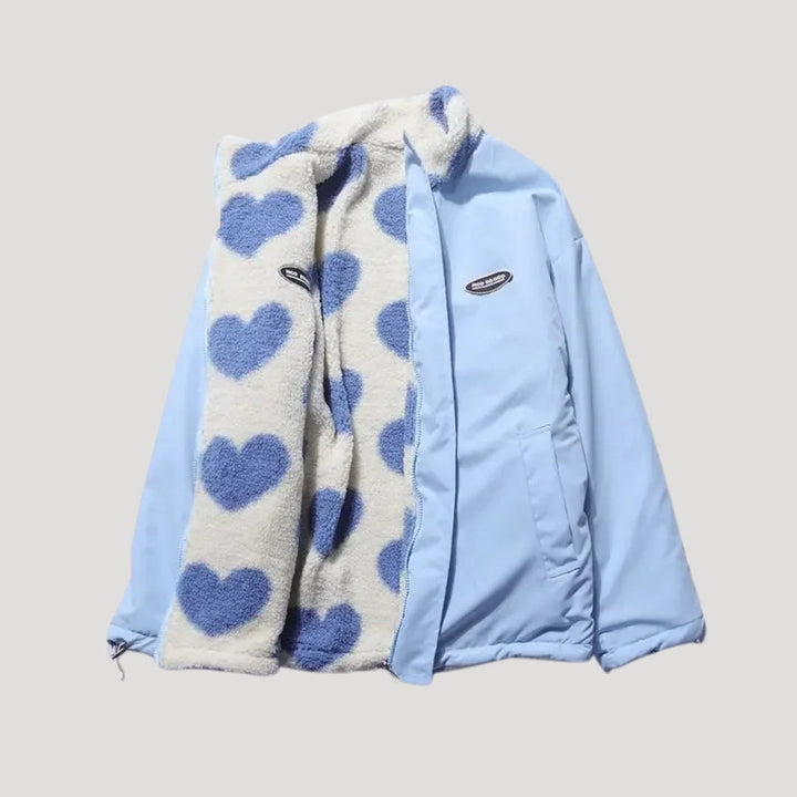 Mune | Women's reversible fleece jacket with heart motif
